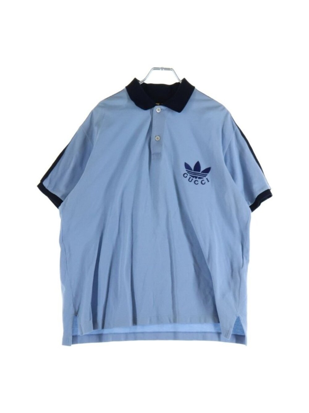 Gucci Adidas Polo T-Shirt Short Sleeve Cotton Blue